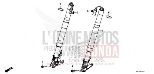 FOURCHETTE AVANT (CBR1000S1/S2) CBR1000S1J de 2018